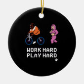 Hard werken zo hard spelen - Cloud Nine Classic Keramisch Ornament (Voorkant)