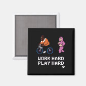 Hard werken zo hard spelen - Cloud Nine Classic Magneet (Voorkant / Achterkant)