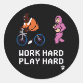 Hard werken zo hard spelen - Cloud Nine Classic Ronde Sticker (Voorkant)