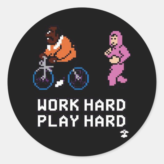Hard werken zo hard spelen - Cloud Nine Classic Ronde Sticker (Voorkant)