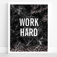 Hard werken Zwarte Marmer Roze Gouden Glitter Cita