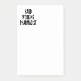 Hard werkende apotheker post-it® notes