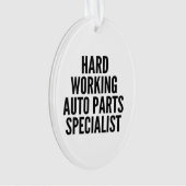 Hard werkende auto-onderdelen specialist ornament (voorkant)