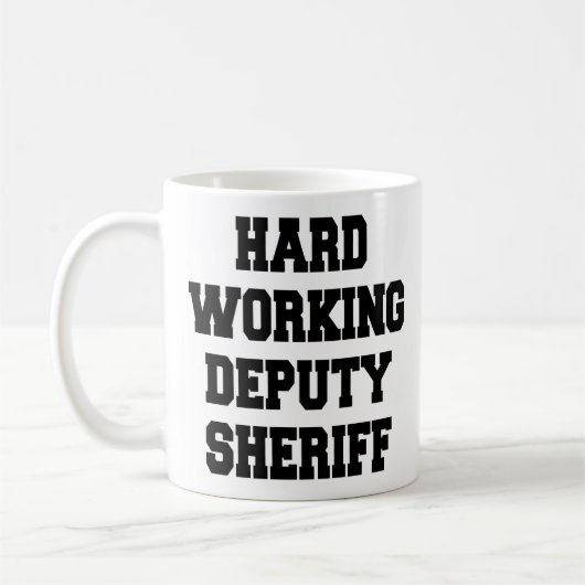 Hard werkende hulpsheriff koffiemok (Links)