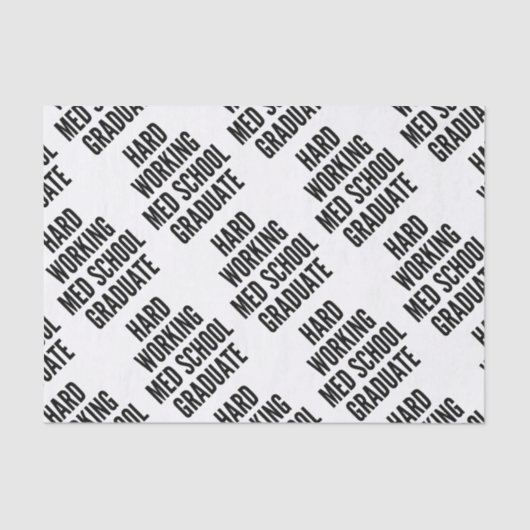 Hard werkende Med School Afstuderen Tissuepapier (Voorkant)