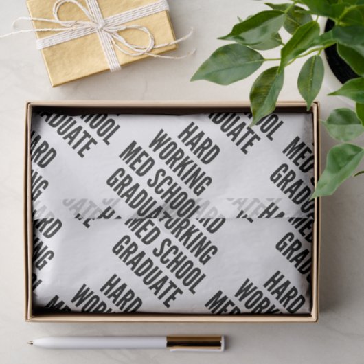 Hard werkende Med School Afstuderen Tissuepapier (Geschenk)