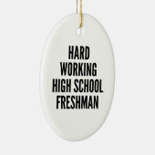 Hard werkende middelbare school eerstejaars keramisch ornament (Rechts)