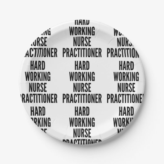 Hard werkende verpleegkundige papieren bordje (Voorkant)