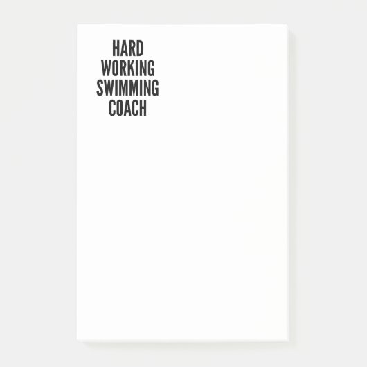 Hard werkende zwemcoach post-it® notes (Voorkant)
