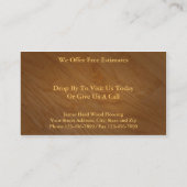 Hard Wood Flooring Sales Visitekaartje (Achterkant)