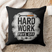 Hard Work Pays Off Grunge Worker Design Kussen (Deken)