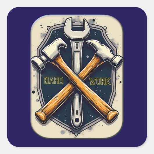 Hard Work Tools Worker Pride Labor Day Design Vierkante Sticker (Voorkant)
