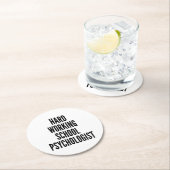 Hard Working School psycholoog Ronde Kartonnen Onderzetter (Insitu)