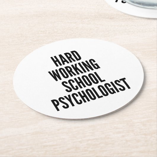 Hard Working School psycholoog Ronde Kartonnen Onderzetter (Gebogen)