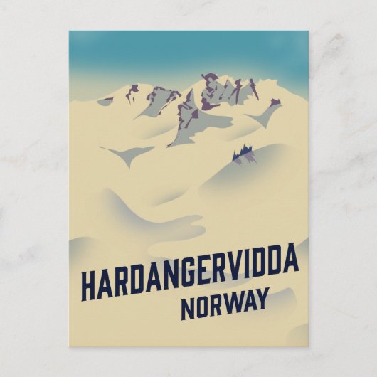 Hardangervidda Noorwegen vakantieposter. Briefkaart (Voorkant)