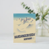 Hardangervidda Norway vakantie poster. Briefkaart (Staand voorkant)