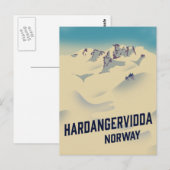 Hardangervidda Norway vakantie poster. Briefkaart (Voorkant / Achterkant)