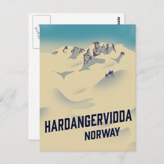 Hardangervidda Norway vakantie poster. Briefkaart (Voorkant / Achterkant)