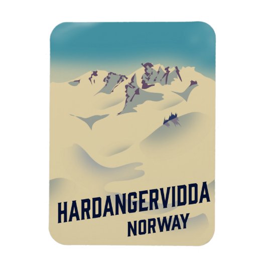 Hardangervidda Norway vakantie poster. Magneet (Verticaal)