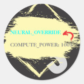 Hardcore AI Agent Monospace Text 2 Ronde Sticker (Voorkant)