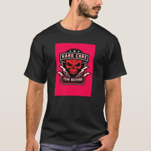 Hardcore Angst Niets Red Skull Badge T-shirt