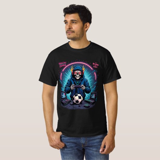 Hardcore Beyond Limit – Retro Skull Gamer Tee T-shirt (Voorkant volledig)