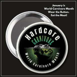 Hardcore Carnivoor Wereld Carnivoor Maand Krokodil Ronde Button 4,0 Cm