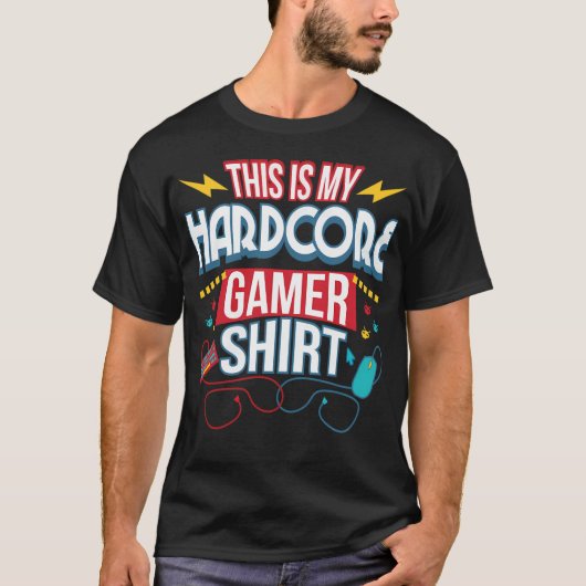 Hardcore Computer Typische Gamer Gaming Nerd Gift T-shirt (Voorkant)