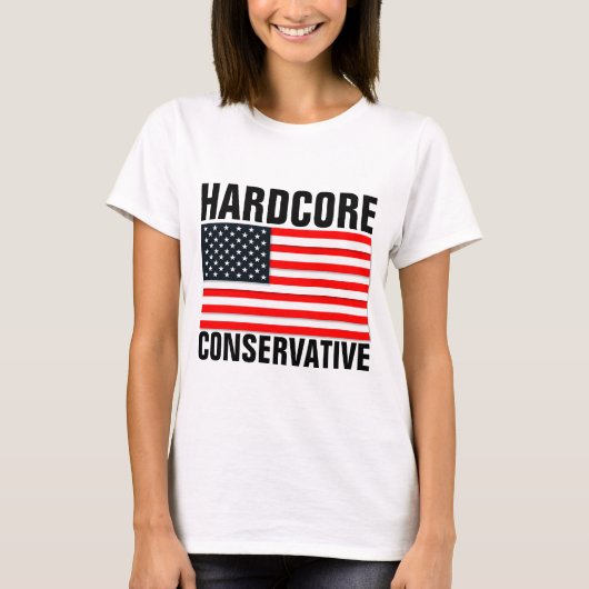 HARDCORE CONSERVATIEF Patriottisch T-Shirt (Voorkant)