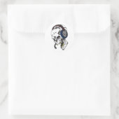 hardcore dj schedel ronde sticker (Tas)