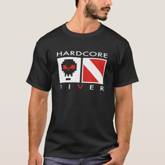 Hardcore-duiker, Scuba-duikt-shirt T-shirt (Voorkant)