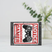 Hardcore gamer Notice Signboard Briefkaart (Staand voorkant)