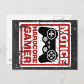 Hardcore gamer Notice Signboard Briefkaart (Voorkant / Achterkant)
