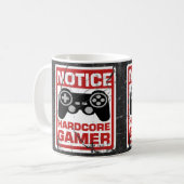 Hardcore gamer Notice Signboard Koffiemok (Voorkant links)