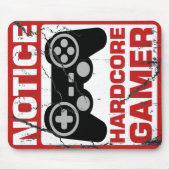 Hardcore gamer Notice Signboard Muismat (Voorkant)