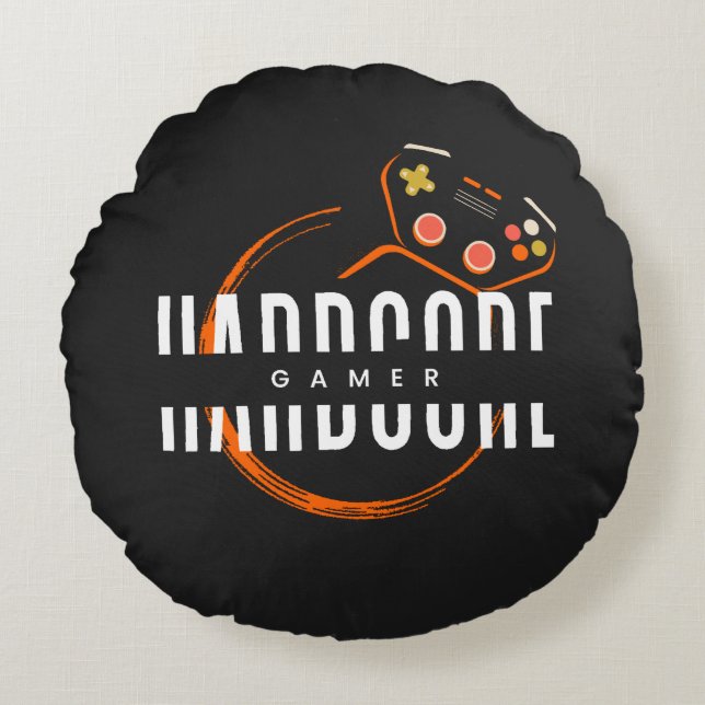 Hardcore gamer Round Pillow Rond Kussen (Voorkant)