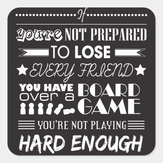 Hardcore gamer vierkante sticker (Voorkant)