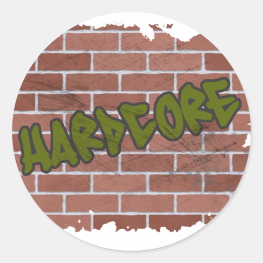 hardcore graffiti-ontwerp ronde sticker (Voorkant)