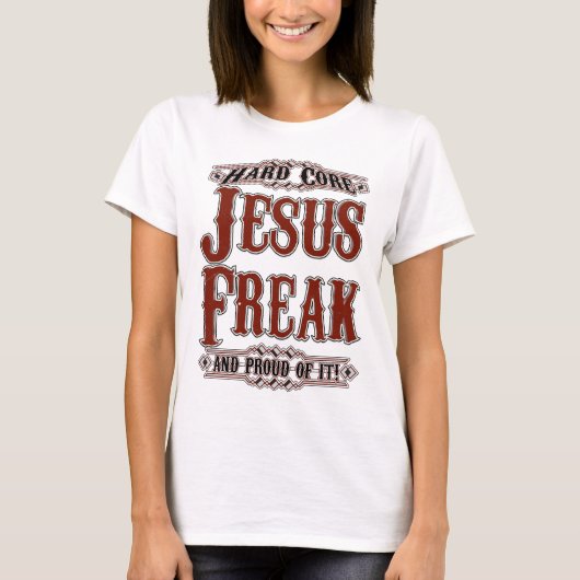 Hardcore Jesus Freak en Proud'It Shirt (Voorkant)