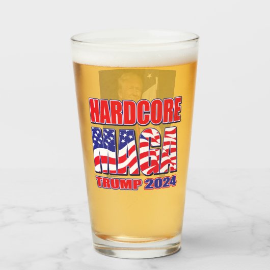 Hardcore MAGA Glas (Voorkant gevuld)