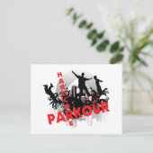 Hardcore Parkour Grunge City Briefkaart (Staand voorkant)