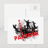 Hardcore Parkour Grunge City Briefkaart (Voorkant / Achterkant)