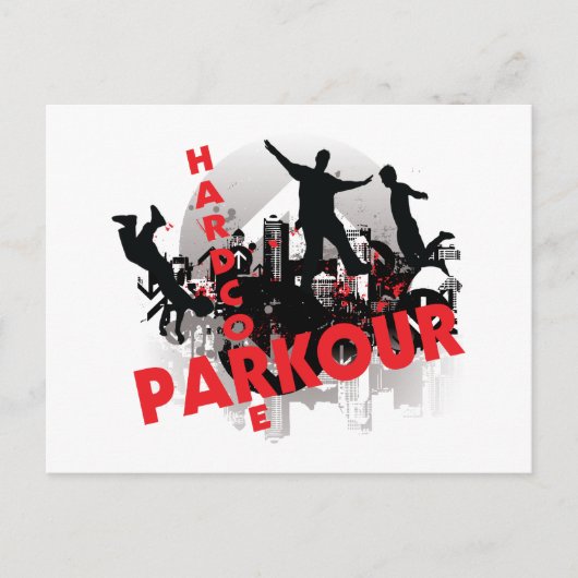 Hardcore Parkour Grunge City Briefkaart (Voorkant)