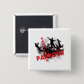 Hardcore Parkour Grunge City Vierkante Button 5,1 Cm (Voorkant /achterkant)
