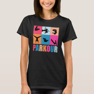 Hardcore Parkour Pop Art Silhoutte Team Traceur Sh T-shirt