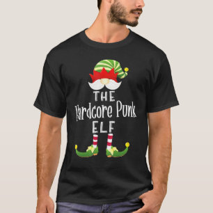 Hardcore Punk Elf Groep Kerst Pyjama Party T-shirt