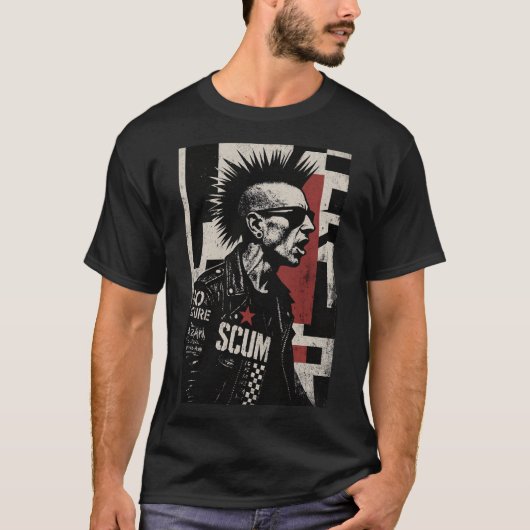 Hardcore Punk Rebel Portrait T-shirt (Voorkant)