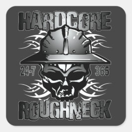 HARDCORE ROUGHNECK VIERKANTE STICKER