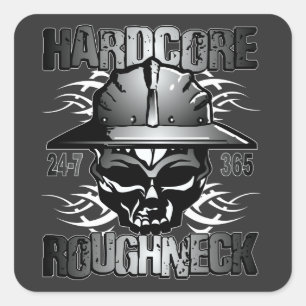 HARDCORE ROUGHNECK VIERKANTE STICKER