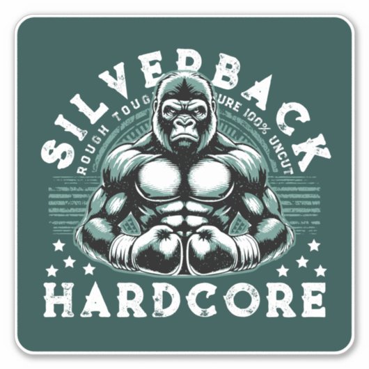 HARDCORE SILVERBACK GORILLA STICKER (Voorkant)